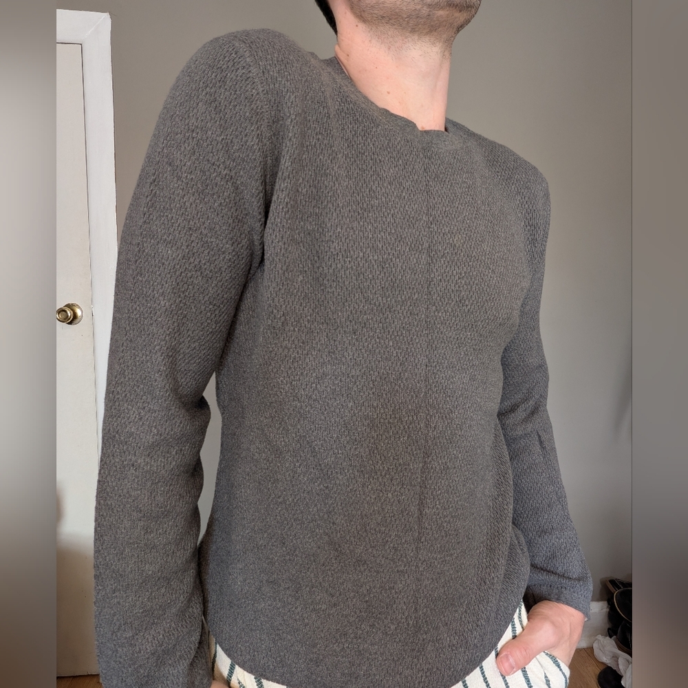 Theory Men's Charcoal Crewneck Sweater